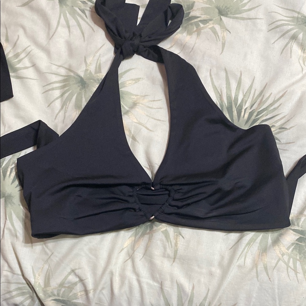 Elegant Black Halter Bikini Top